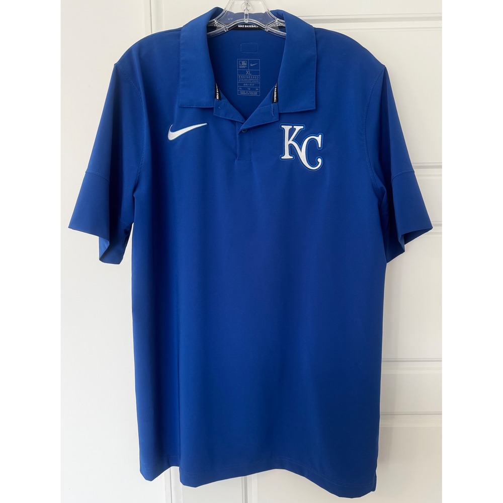 Nike MLB Kansas City Royals Authentic Collection Polo Shirt Blue Men XL Pristine